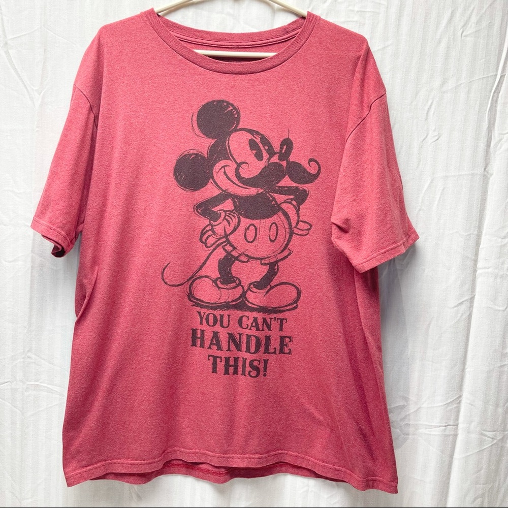 Mickey Mouse Mustache T-shirt XL Red distressed Disney - Picture 4 of 10